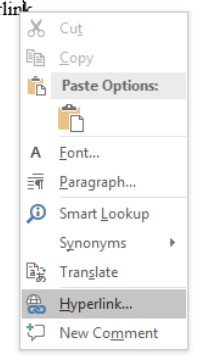 MS Word Edit Menu