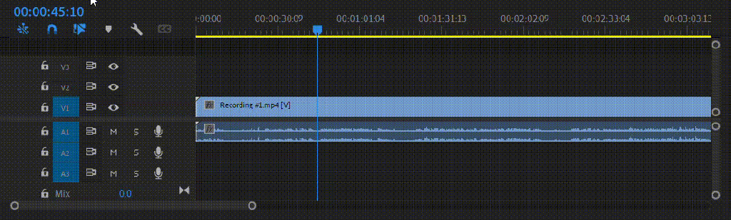 Video cut process flow in Adobe Premiere Pro