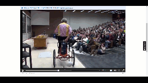 H5P pauses the video and prompts the viewer to interact through a multiple-choice question. Once answered, feedback is provided and the video continues.